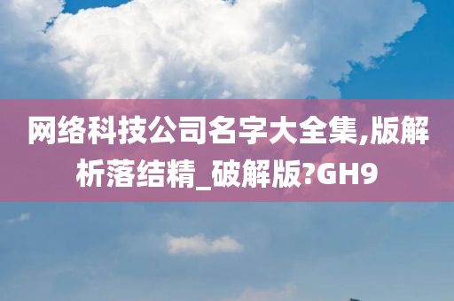 网络科技公司名字大全集,版解析落结精_破解版?GH9