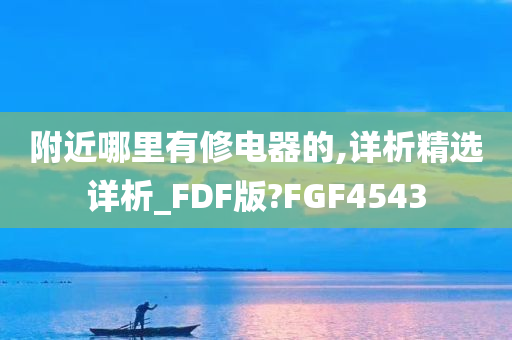 附近哪里有修电器的,详析精选详析_FDF版?FGF4543