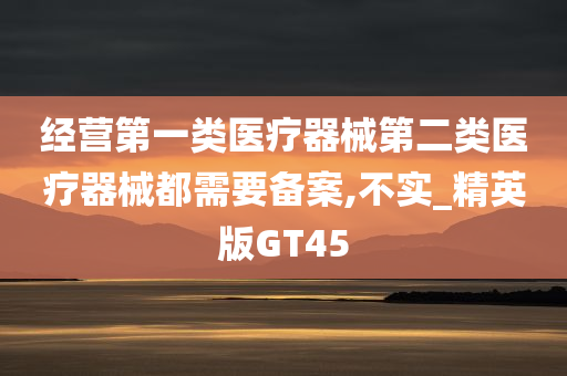 经营第一类医疗器械第二类医疗器械都需要备案,不实_精英版GT45