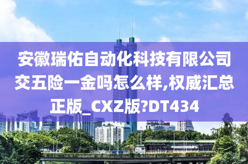 安徽瑞佑自动化科技有限公司交五险一金吗怎么样,权威汇总正版_CXZ版?DT434