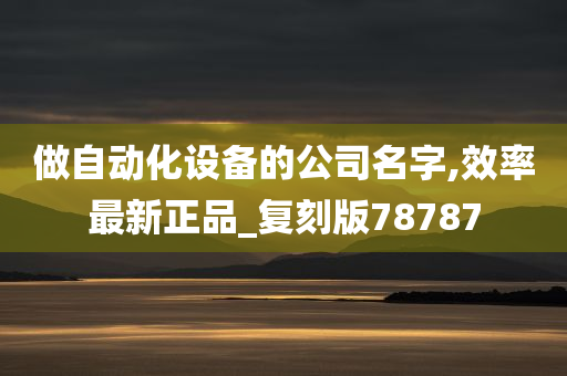 做自动化设备的公司名字,效率最新正品_复刻版78787