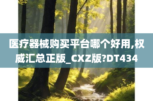 医疗器械购买平台哪个好用,权威汇总正版_CXZ版?DT434