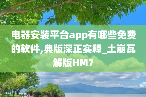 电器安装平台app有哪些免费的软件,典版深正实释_土崩瓦解版HM7