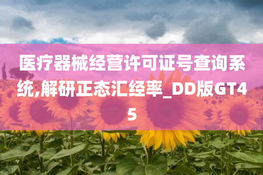 医疗器械经营许可证号查询系统,解研正态汇经率_DD版GT45