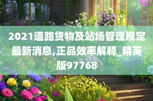 2021道路货物及站场管理规定最新消息,正品效率解释_精英版97768