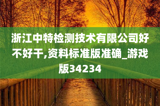 浙江中特检测技术有限公司好不好干,资料标准版准确_游戏版34234