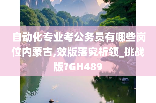 自动化专业考公务员有哪些岗位内蒙古,效版落究析领_挑战版?GH489