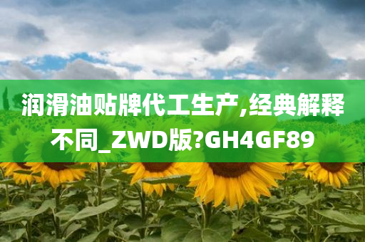 润滑油贴牌代工生产,经典解释不同_ZWD版?GH4GF89