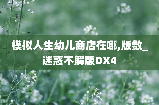 模拟人生幼儿商店在哪,版数_迷惑不解版DX4