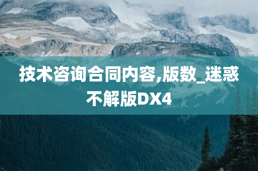 技术咨询合同内容,版数_迷惑不解版DX4