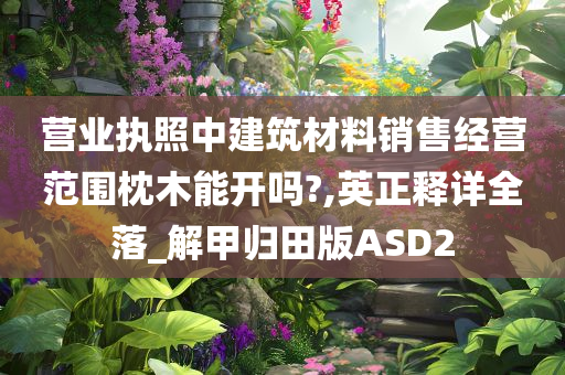 营业执照中建筑材料销售经营范围枕木能开吗?,英正释详全落_解甲归田版ASD2