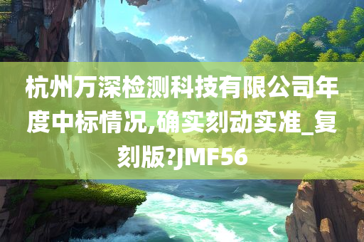 杭州万深检测科技有限公司年度中标情况,确实刻动实准_复刻版?JMF56