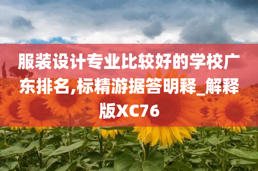 服装设计专业比较好的学校广东排名,标精游据答明释_解释版XC76