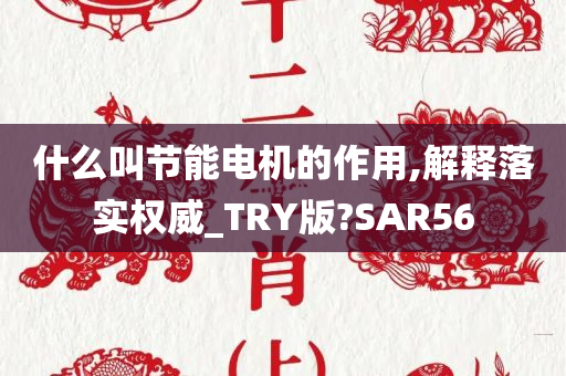 什么叫节能电机的作用,解释落实权威_TRY版?SAR56