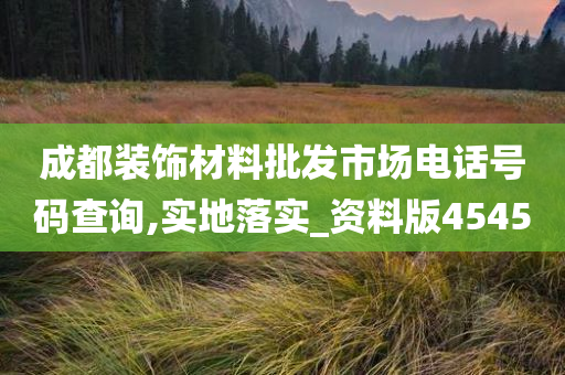 成都装饰材料批发市场电话号码查询,实地落实_资料版4545