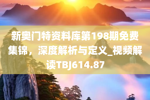 新奥门特资料库第198期免费集锦，深度解析与定义_视频解读TBJ614.87