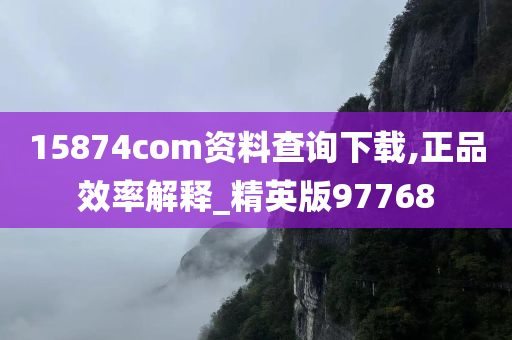 15874com资料查询下载,正品效率解释_精英版97768