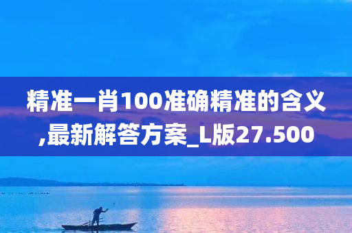 精准一肖100准确精准的含义,最新解答方案_L版27.500