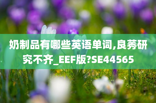 奶制品有哪些英语单词,良莠研究不齐_EEF版?SE44565