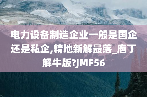 电力设备制造企业一般是国企还是私企,精地新解最落_庖丁解牛版?JMF56