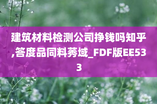 建筑材料检测公司挣钱吗知乎,答度品同料莠域_FDF版EE533