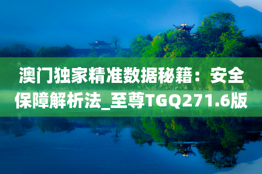 澳门独家精准数据秘籍：安全保障解析法_至尊TGQ271.6版