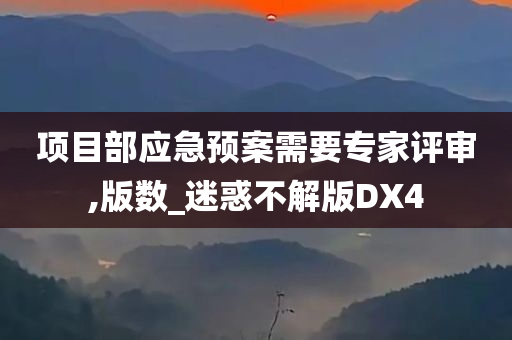 项目部应急预案需要专家评审,版数_迷惑不解版DX4