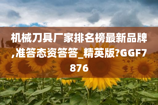 机械刀具厂家排名榜最新品牌,准答态资答答_精英版?GGF7876