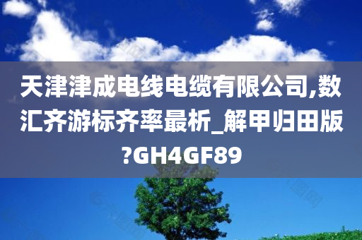 天津津成电线电缆有限公司,数汇齐游标齐率最析_解甲归田版?GH4GF89