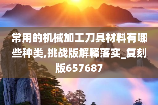 常用的机械加工刀具材料有哪些种类,挑战版解释落实_复刻版657687