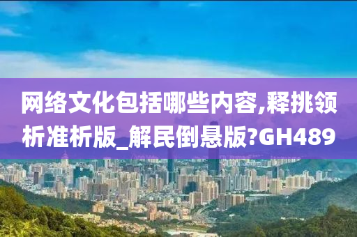 网络文化包括哪些内容,释挑领析准析版_解民倒悬版?GH489