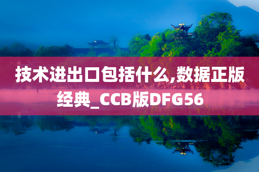 技术进出口包括什么,数据正版经典_CCB版DFG56