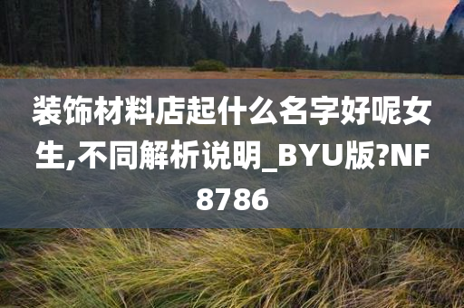 装饰材料店起什么名字好呢女生,不同解析说明_BYU版?NF8786