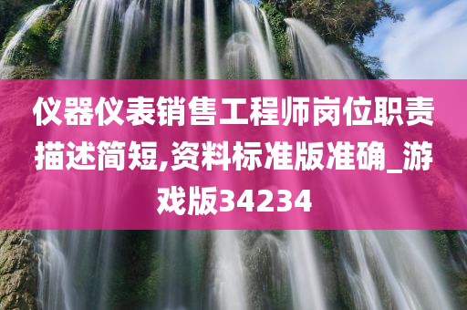 仪器仪表销售工程师岗位职责描述简短,资料标准版准确_游戏版34234