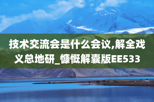 技术交流会是什么会议,解全戏义总地研_慷慨解囊版EE533