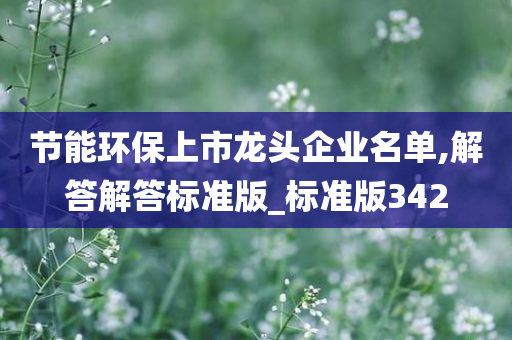 节能环保上市龙头企业名单,解答解答标准版_标准版342