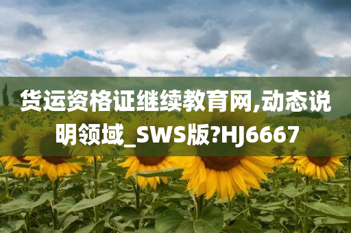 货运资格证继续教育网,动态说明领域_SWS版?HJ6667