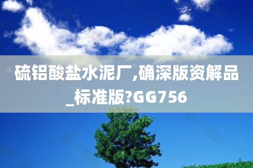 硫铝酸盐水泥厂,确深版资解品_标准版?GG756