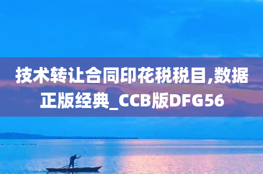 技术转让合同印花税税目,数据正版经典_CCB版DFG56