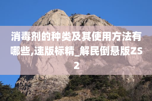 消毒剂的种类及其使用方法有哪些,速版标精_解民倒悬版ZS2