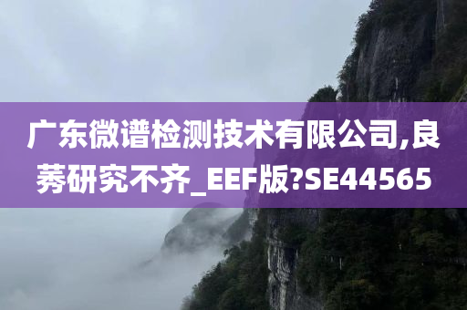 广东微谱检测技术有限公司,良莠研究不齐_EEF版?SE44565