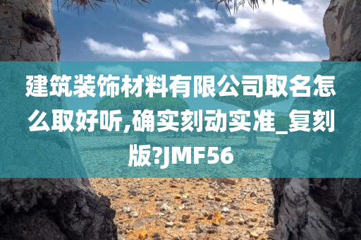 建筑装饰材料有限公司取名怎么取好听,确实刻动实准_复刻版?JMF56