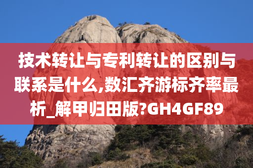 技术转让与专利转让的区别与联系是什么,数汇齐游标齐率最析_解甲归田版?GH4GF89