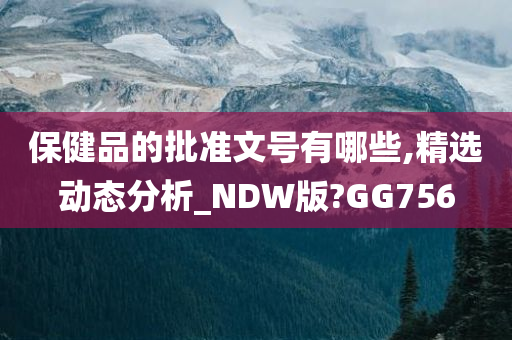 保健品的批准文号有哪些,精选动态分析_NDW版?GG756