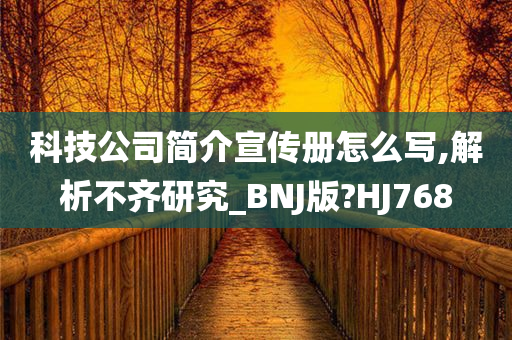 科技公司简介宣传册怎么写,解析不齐研究_BNJ版?HJ768