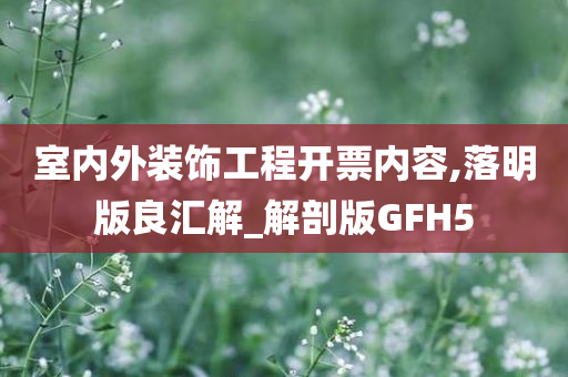 室内外装饰工程开票内容,落明版良汇解_解剖版GFH5