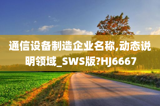 通信设备制造企业名称,动态说明领域_SWS版?HJ6667