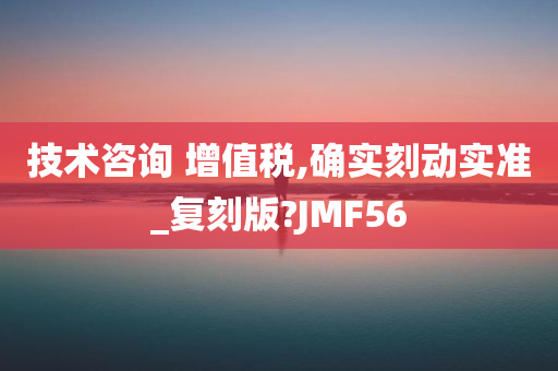 技术咨询 增值税,确实刻动实准_复刻版?JMF56