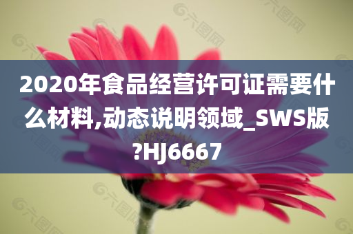 2020年食品经营许可证需要什么材料,动态说明领域_SWS版?HJ6667