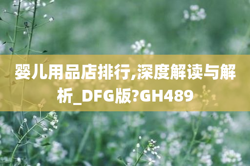 婴儿用品店排行,深度解读与解析_DFG版?GH489